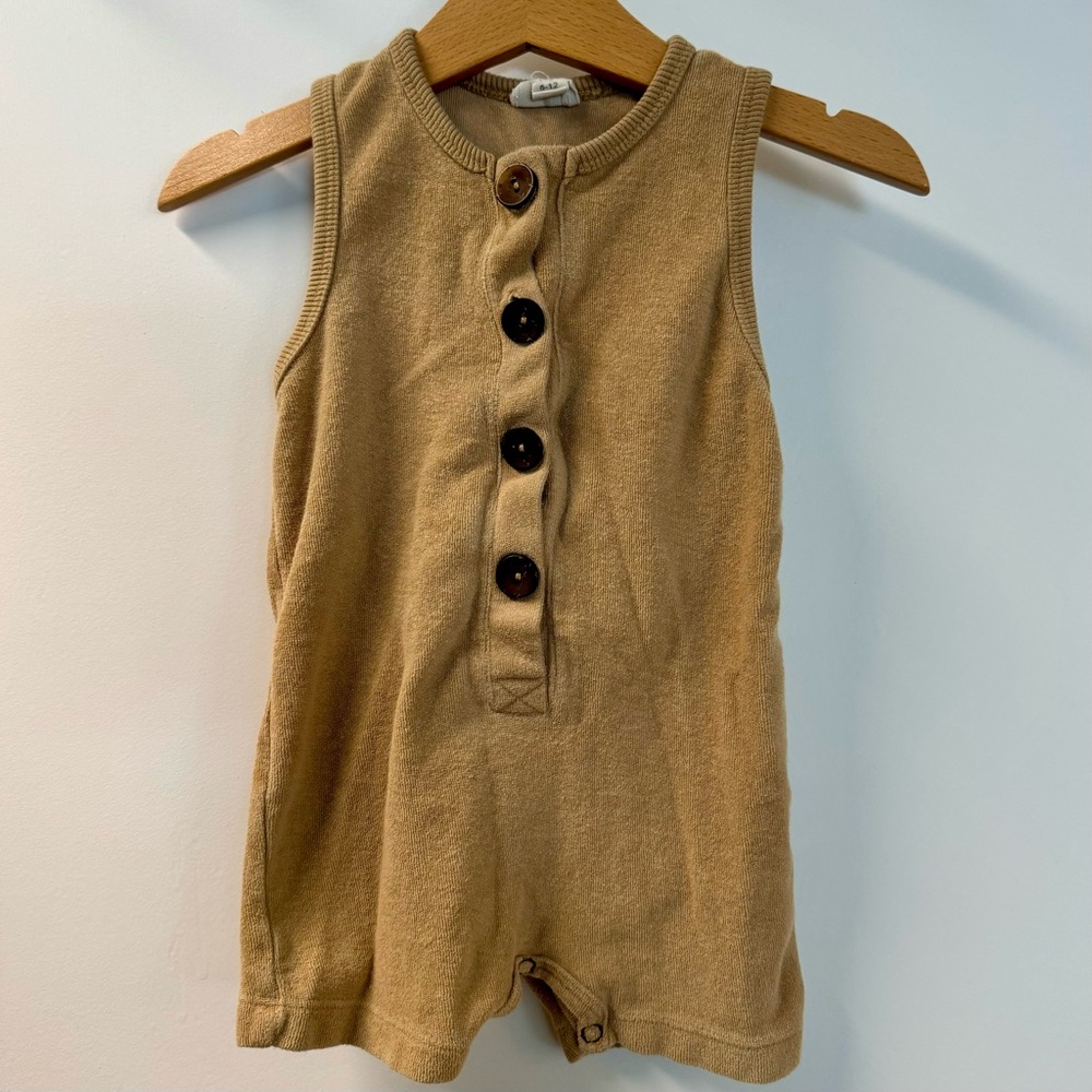 KidWild Organic Terry Romper | Fawn | 6-12mos